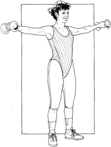 Exercise With Dumb Bells  Coloring Page